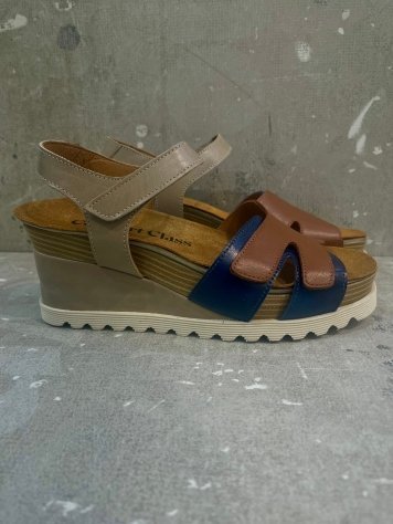 SANDALIA COMFORT CUÑA COMBINADA