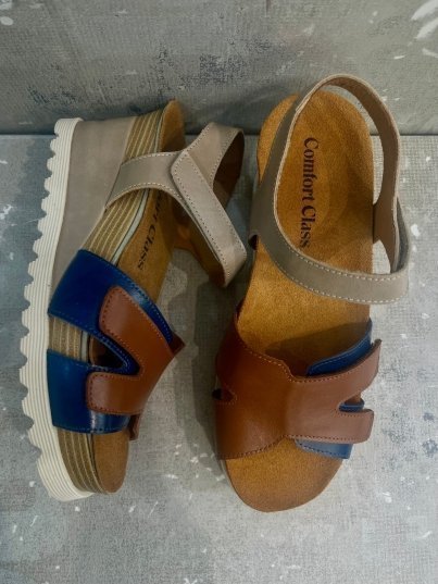 SANDALIA COMFORT CUÑA COMBINADA