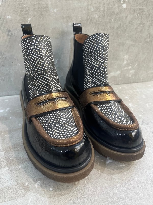 BOTÍN COMBINADO NEGRO ORO