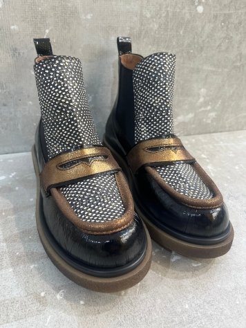 BOTÍN COMBINADO NEGRO ORO