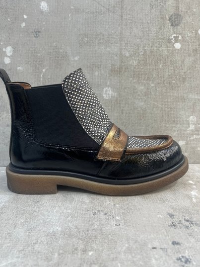 BOTÍN COMBINADO NEGRO ORO