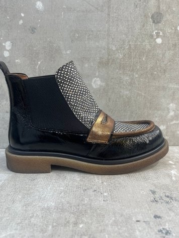 BOTÍN COMBINADO NEGRO ORO
