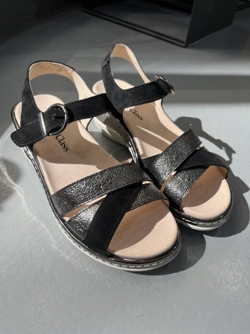 Sandalia anatómica plata/negro