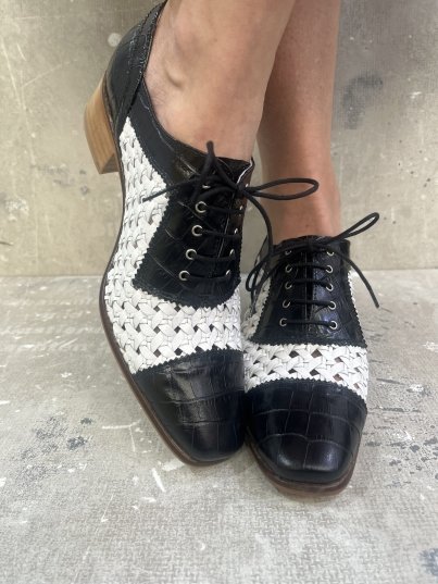 Zapato piel trenzada Vitelo