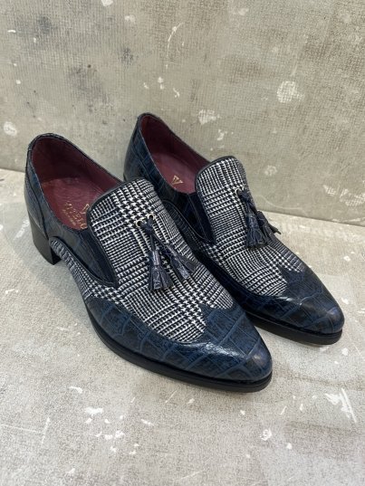 ZAPATO AZUL COCO/CUADROS