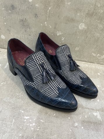 ZAPATO AZUL COCO/CUADROS