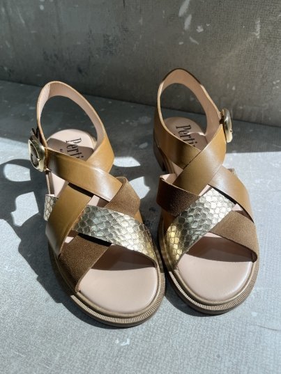 PERTINI SANDALIA CUERO ORO