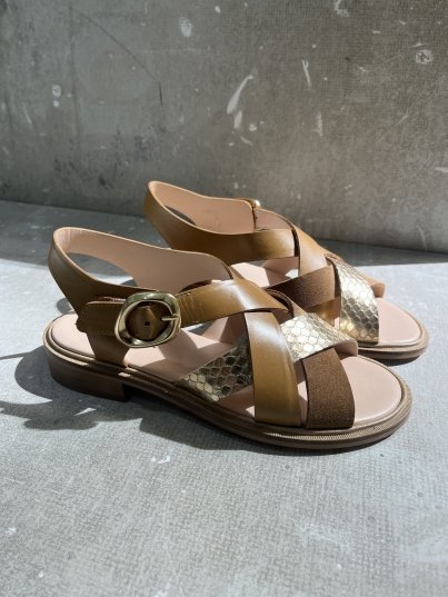 PERTINI SANDALIA CUERO ORO