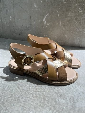 PERTINI SANDALIA CUERO ORO